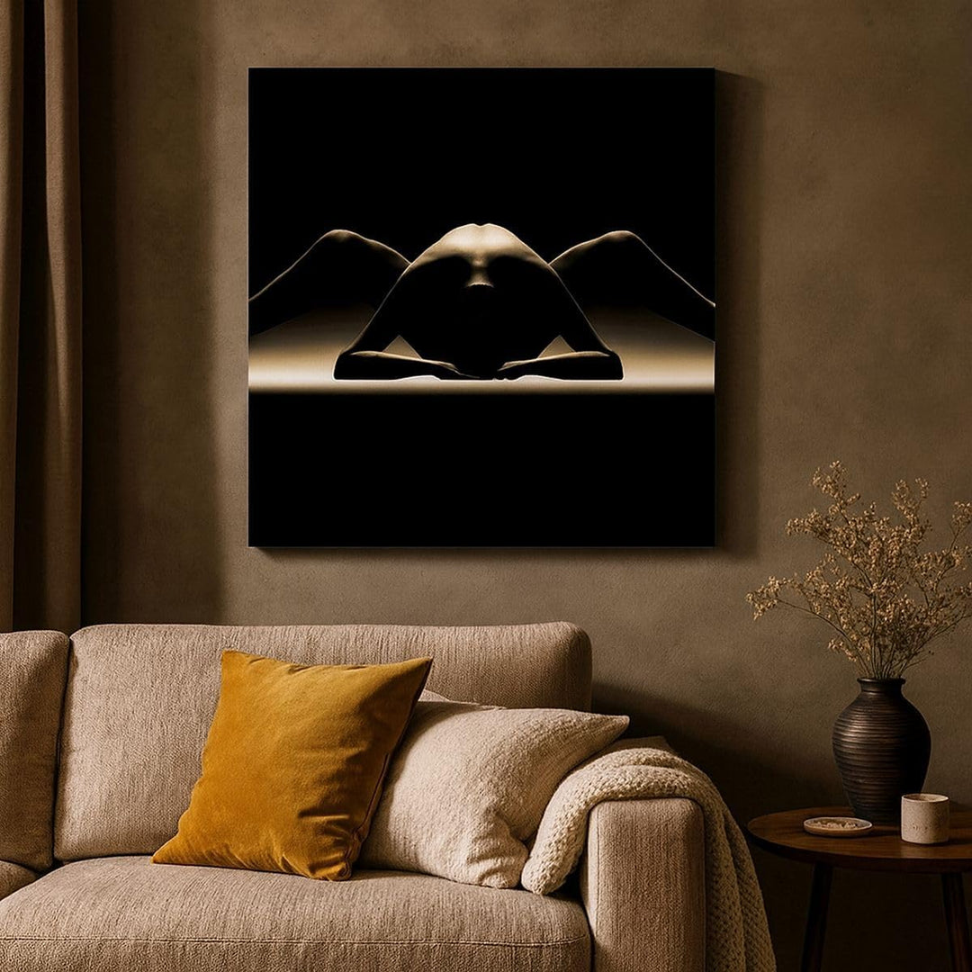 Bilder auf Leinwand Nackter Körper Modell künstlerische Pose Leinwandbild 60x60cm Wandbilder Dekorat