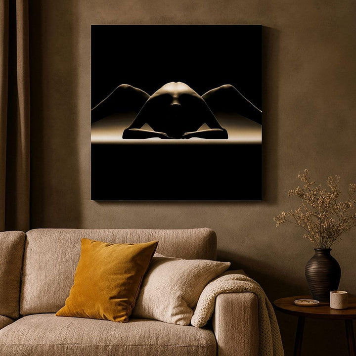 Bilder auf Leinwand 70x70cm Leinwandbild Nackter Körper Modell künstlerische Pose Gross Wanddeko Bil