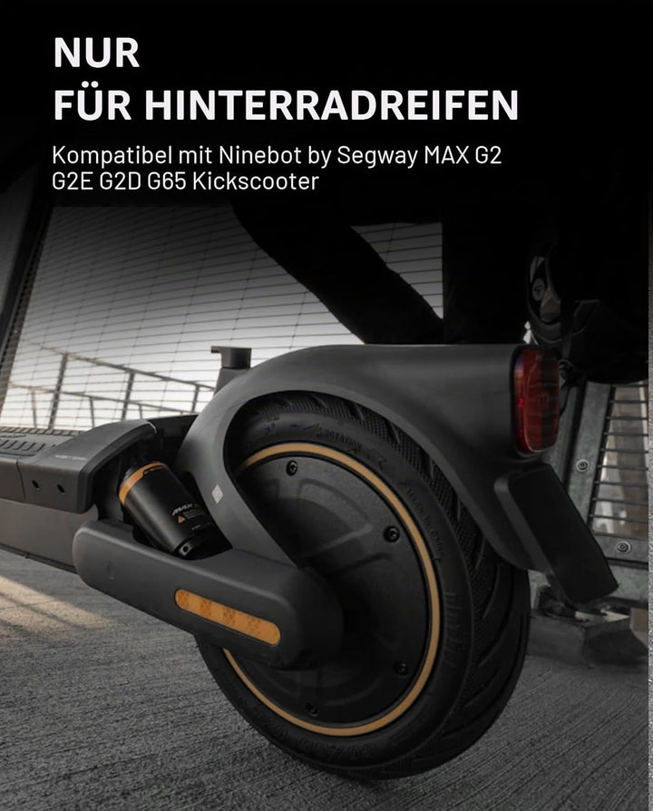 60/65-6.9 Tubeless Hinten Reifen kompatibel mit Segway Ninebot Max G2 G2D G2E G65 KickScooter, 10 Zo