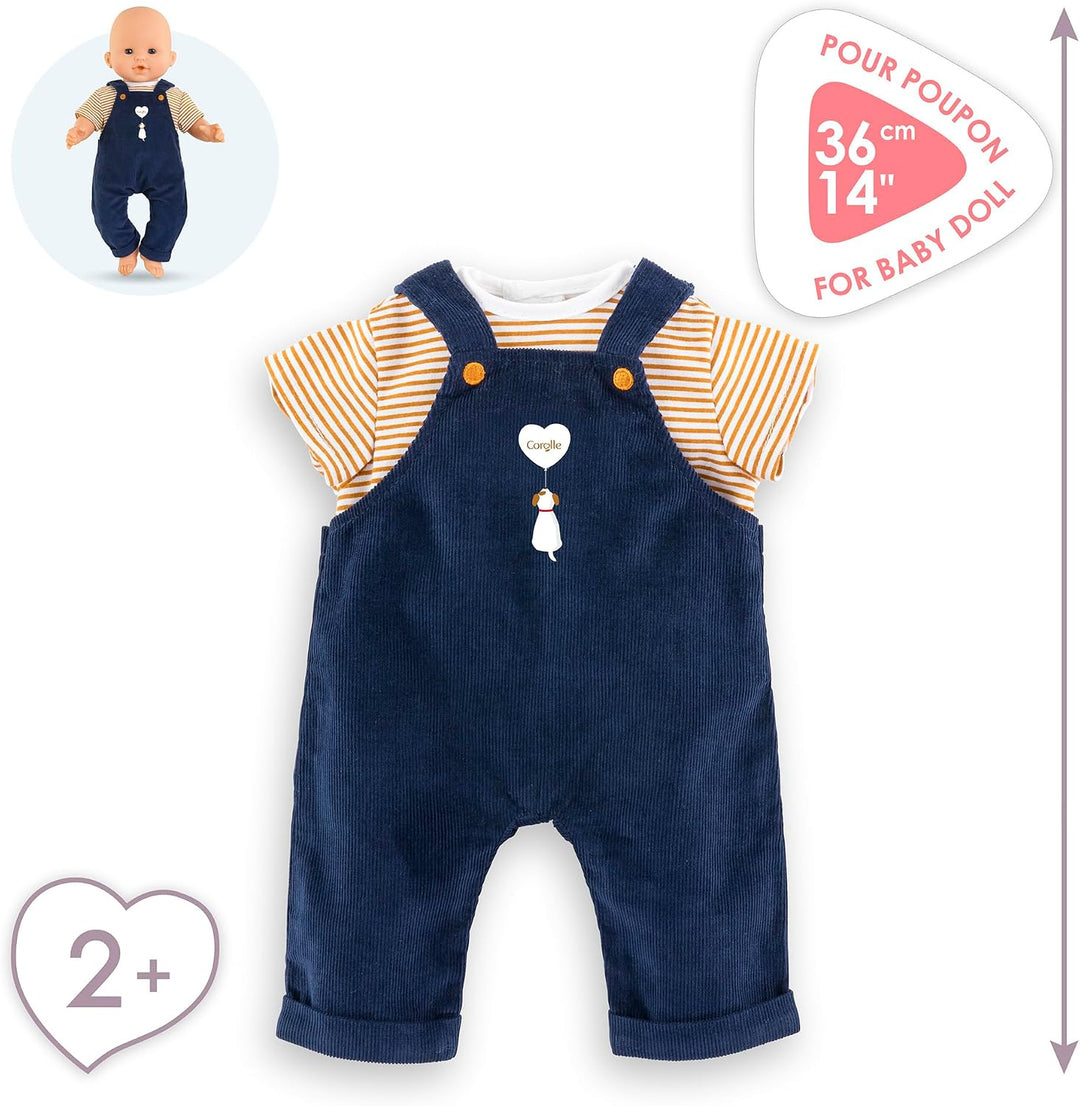 Corolle T-Shirt und Latzhose, Marineblau, Kleidung, für Puppen, 36 cm, ab 2 Jahren, 9000141890
