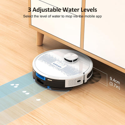 Lubluelu Saugroboter mit Wischfunktion 3-1, 4000Pa Staubsauger Roboter Lasernavigation mit 5 Karten,