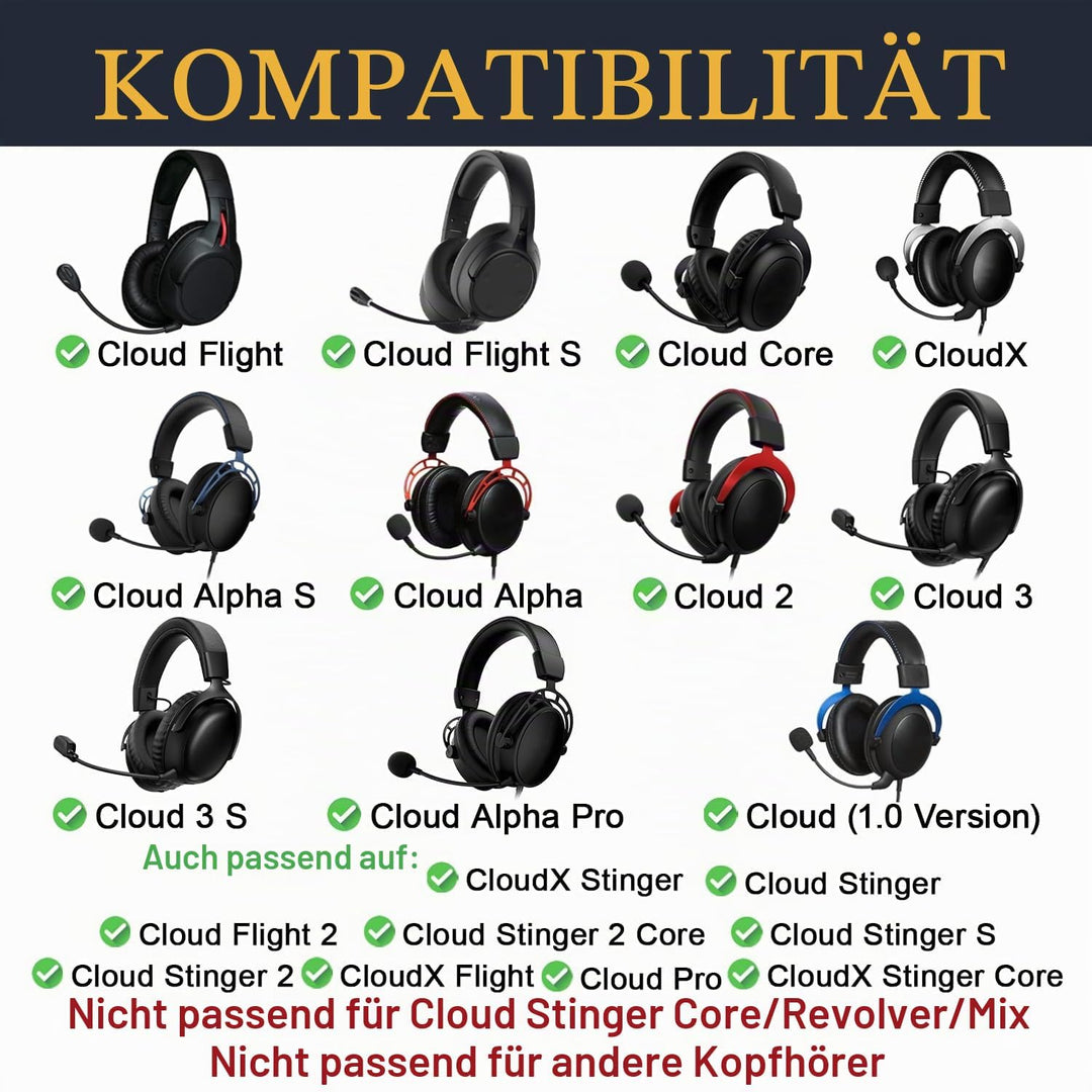 SOULWIT Kühlgel Ersatzpolster Ersatz Ohrpolster Polster für HyperX Cloud 2/3/1/Alpha/Flight/Stinger/