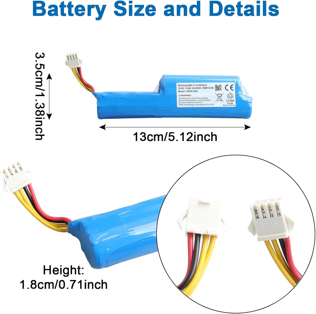 2600mAh Li-Ion Akku Kompatibel mit Vileda VR 102, VR One, VR 201 PetPro, VR 303, Ersetzt 0769-03, 18