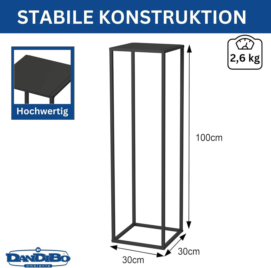 DanDiBo Pflanzenständer Metall Schwarz Eckig 100 cm 96589 Beistelltisch Hoch Blumenhocker Blumenstän