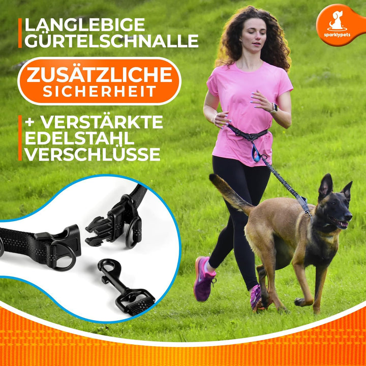 Joggingleine für Hunde zum Laufen, Joggen, Wandern | 2 in 1 Joggingleine und Normale Hundeleine für