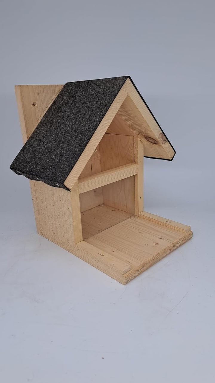 XXL Eichhörnchenfutterhaus 2x wetterfest imprägniert mit Bioleinöl, mit Spitzdach E2N für Eichhörnch