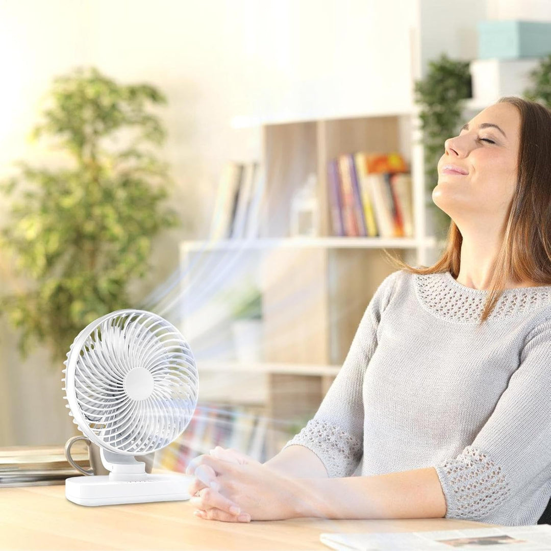Tischventilator, Oszillierender Kühlventilator, 4 Geschwindigkeitsstufen Kompaktkühler Mit Leichtem