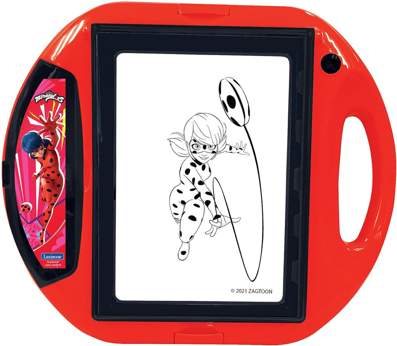 Lexibook CR310MI, Miraculous Ladybug Cat Noir, Zeichenprojektor 4 Stempel, 10 Vorlagen, beleuchteten