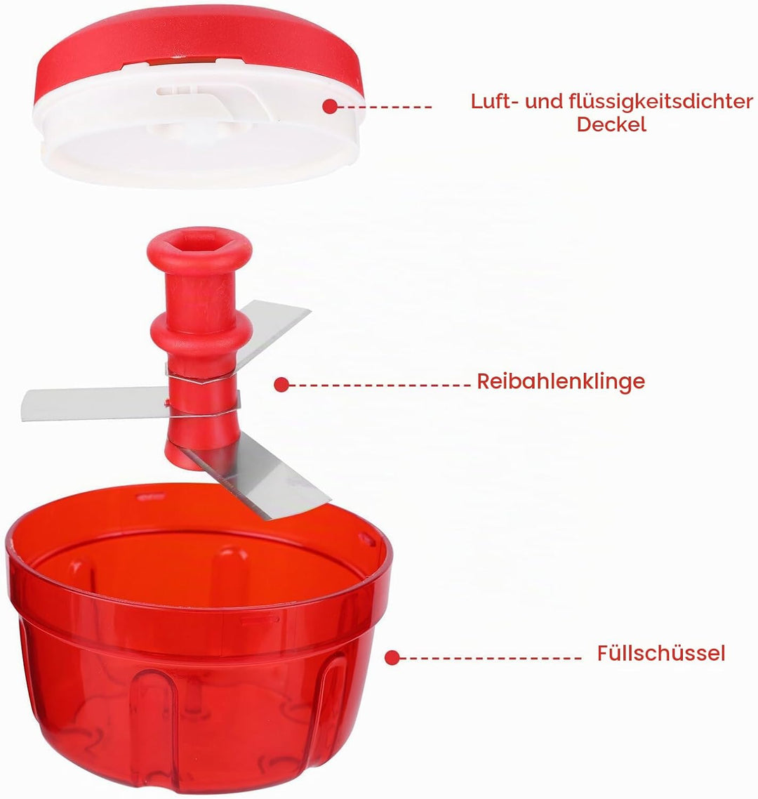 Zwiebelschneider, 300ML Zwiebel Zerkleinerer Mit Kordelzug, Zerkleinerer Manuell, Zwiebelschneider M