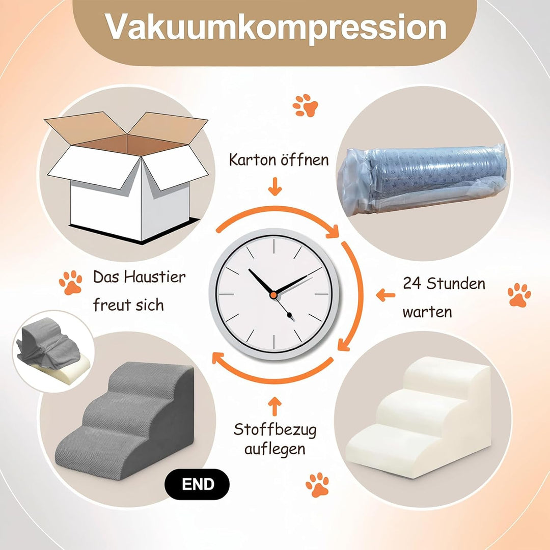 Niubya Hundetreppe für Kleine Hunde, H62 cm, für Katzentreppe Hundetreppe Bett und Sofa, ältere und