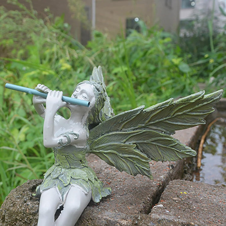 Generisch Gartendeko, Gartendeko Figuren, Sitzende Magische Fee Ornament, Gartenfiguren für Aussen,
