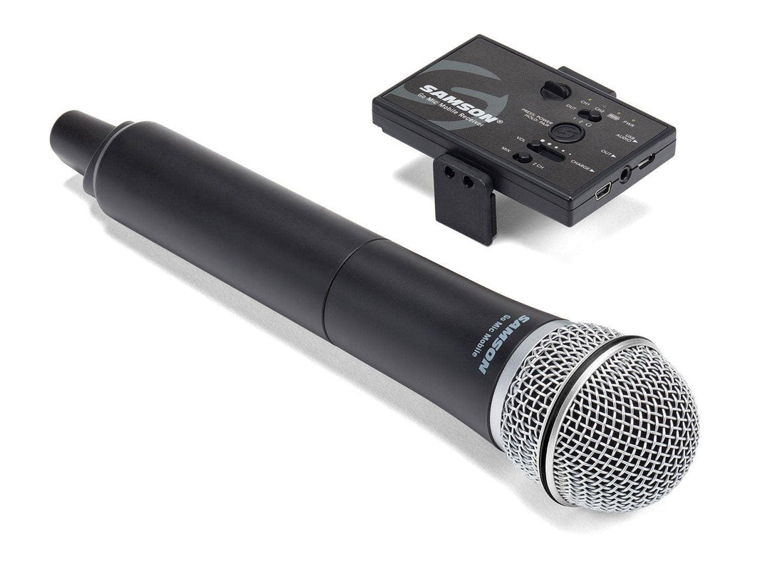SAMSON Professional Handheld Wireless System for Mobile Video, schwarz Mikrofon und Empfänger, Mikro