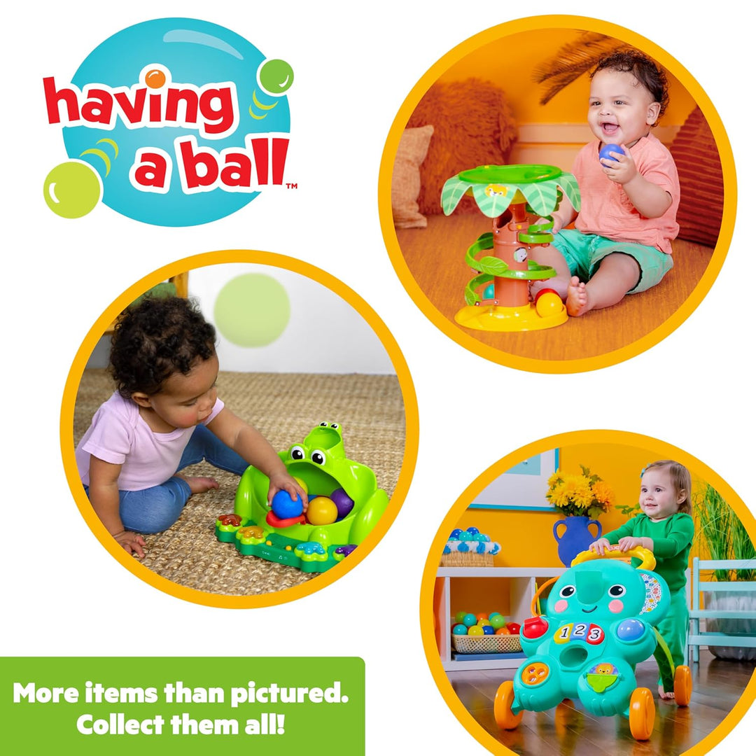 Bright Starts, Rollator für die ersten Schritte, 2 in 1 mit Stroll 'n Roll Ball, Elefant mit Lichter