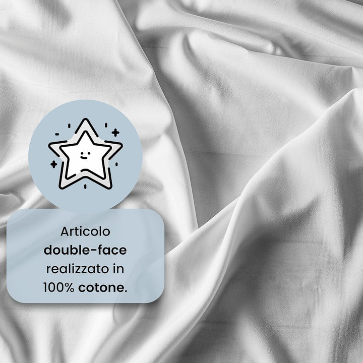 Italian Bed Linen “ Natural Color” Bettwäsche Set, Weiss/Weiss, Kleine Doppelte Weiss/Weiss Kleine D