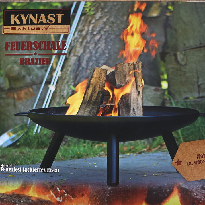Feuerschale Ø 60cm Eisen Feuerstelle schwarz feuerfest lackiert Feuerkorb Lagerfeuer Feuerwanne rund