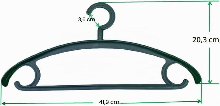 10 Stück robuste Kunststoff-Kleiderbügel 11,3 kg Kapazität Drehhaken breite Schulter rutschfest dick