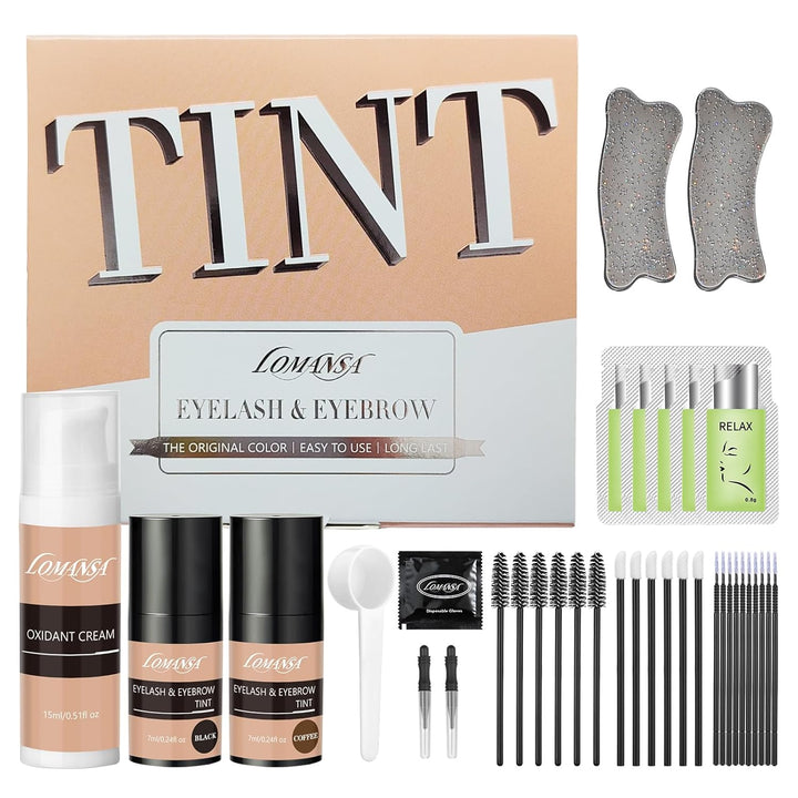 Wimpernfarbe Schwarz und Kaffee, Augenbrauenfarbe und Wimpern Färben, Einfache Bedienung, Geeignet f