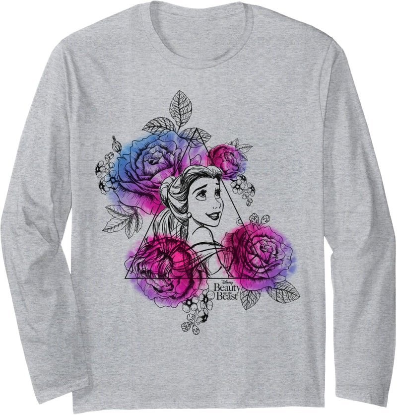 Disney Beauty And The Beast Belle Rose Triangle Langarmshirt