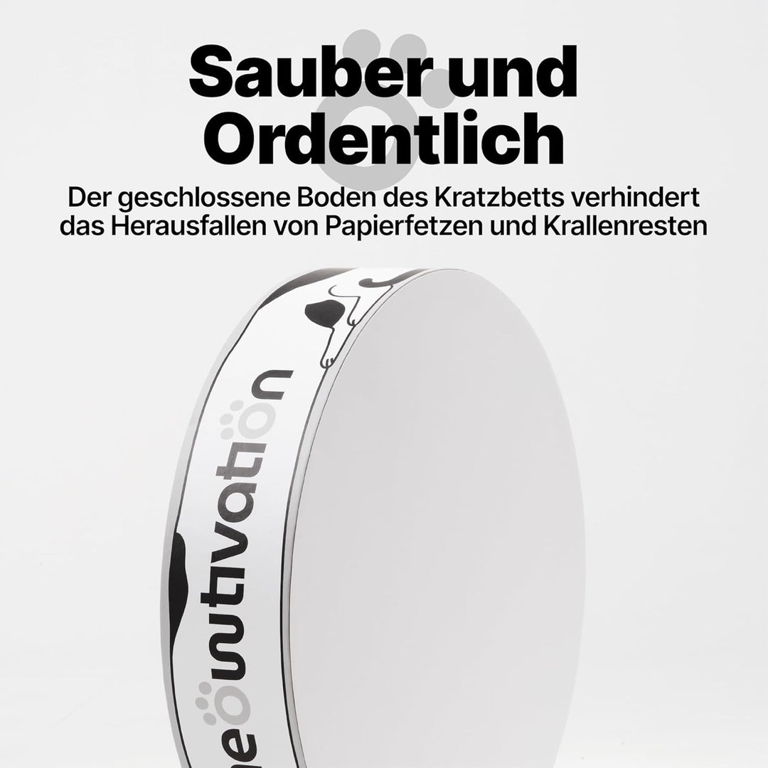 Kratzbett für Katzen - 46 cm grosses Kratzbrett XL aus 100% recycelter Wellpappe, rundes Katzenbett