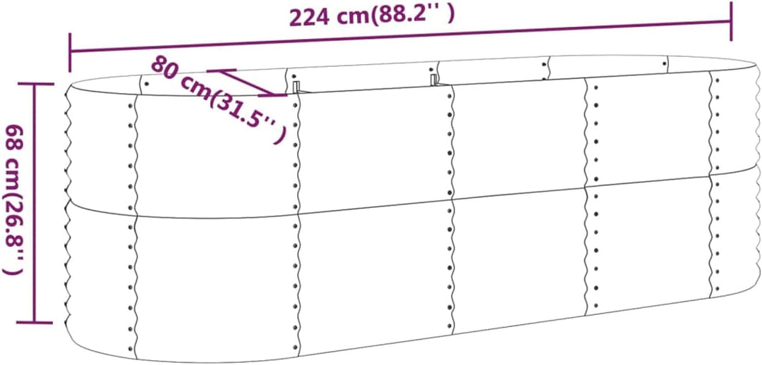 Tidyard Holz-Garten-Hochbeet Blumenkübel Pflanzkasten 224 x 80 x 68 cm (L x B x H),Blumenkasten Blum