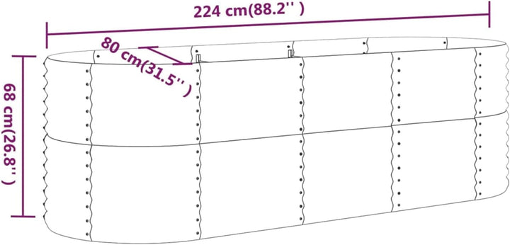 Tidyard Holz-Garten-Hochbeet Blumenkübel Pflanzkasten 224 x 80 x 68 cm (L x B x H),Blumenkasten Blum