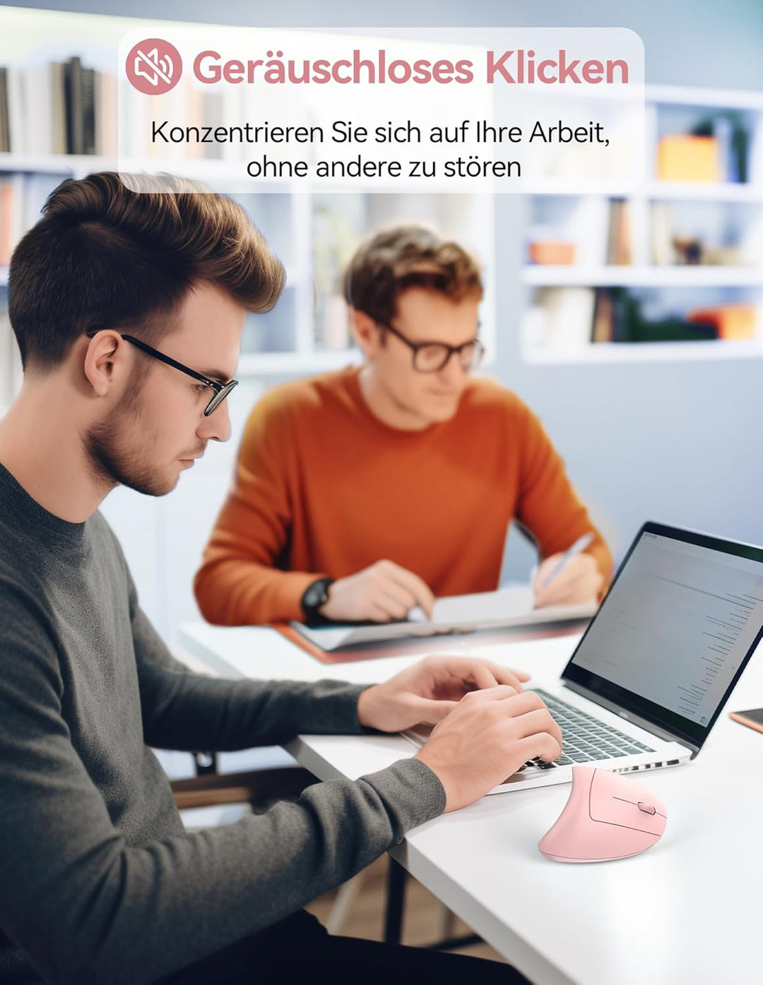 TECKNET Wiederaufladbar Ergonomische Maus Kabellos, 2.4G Optische Vertikale Maus Ergonomisch, 5 Eins