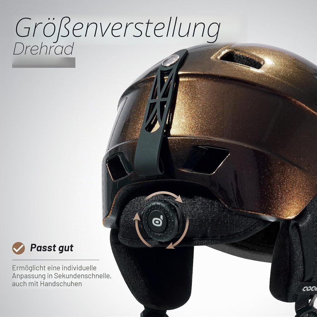 Odoland Skihelm und Skibrille Set Snowboardhelm mit Snowboardbrille für Damen und Herren Ski Goggles