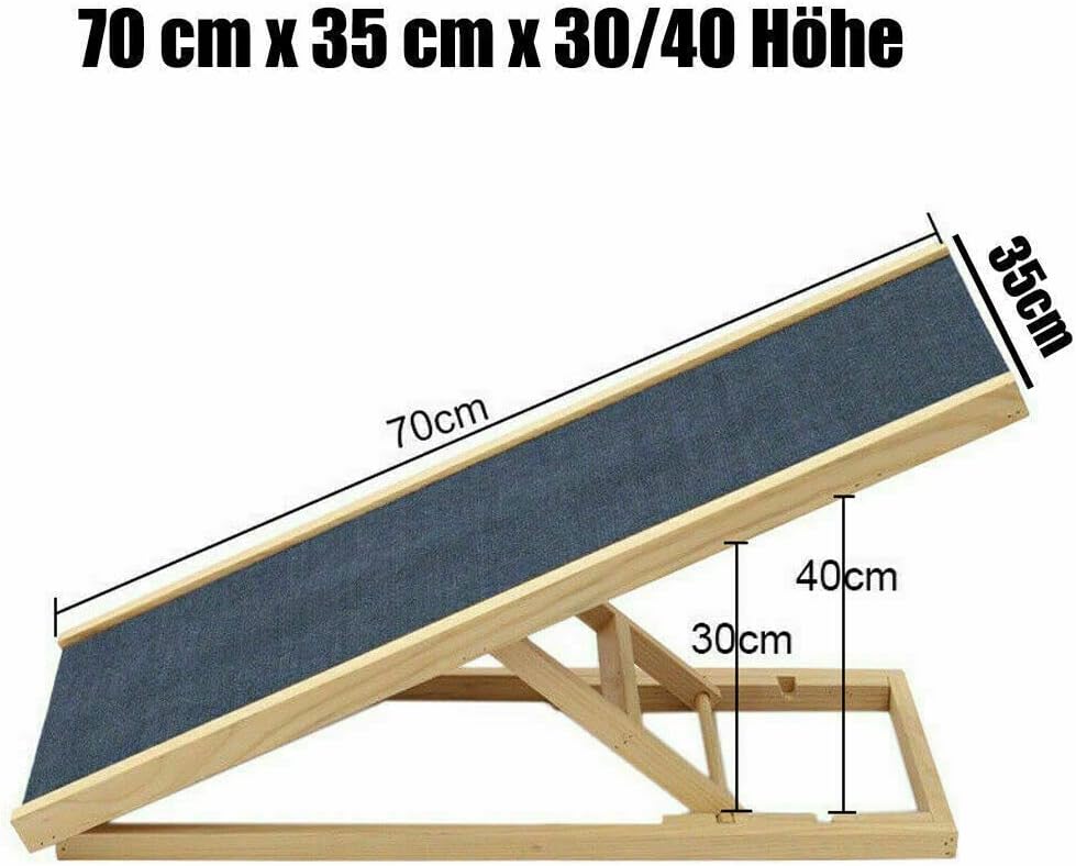 Rampe für Hunde, Hunderampe für Sofa, Bett und Auto, Rutschfester Teppichoberfläche, 2-Stufig Höhen