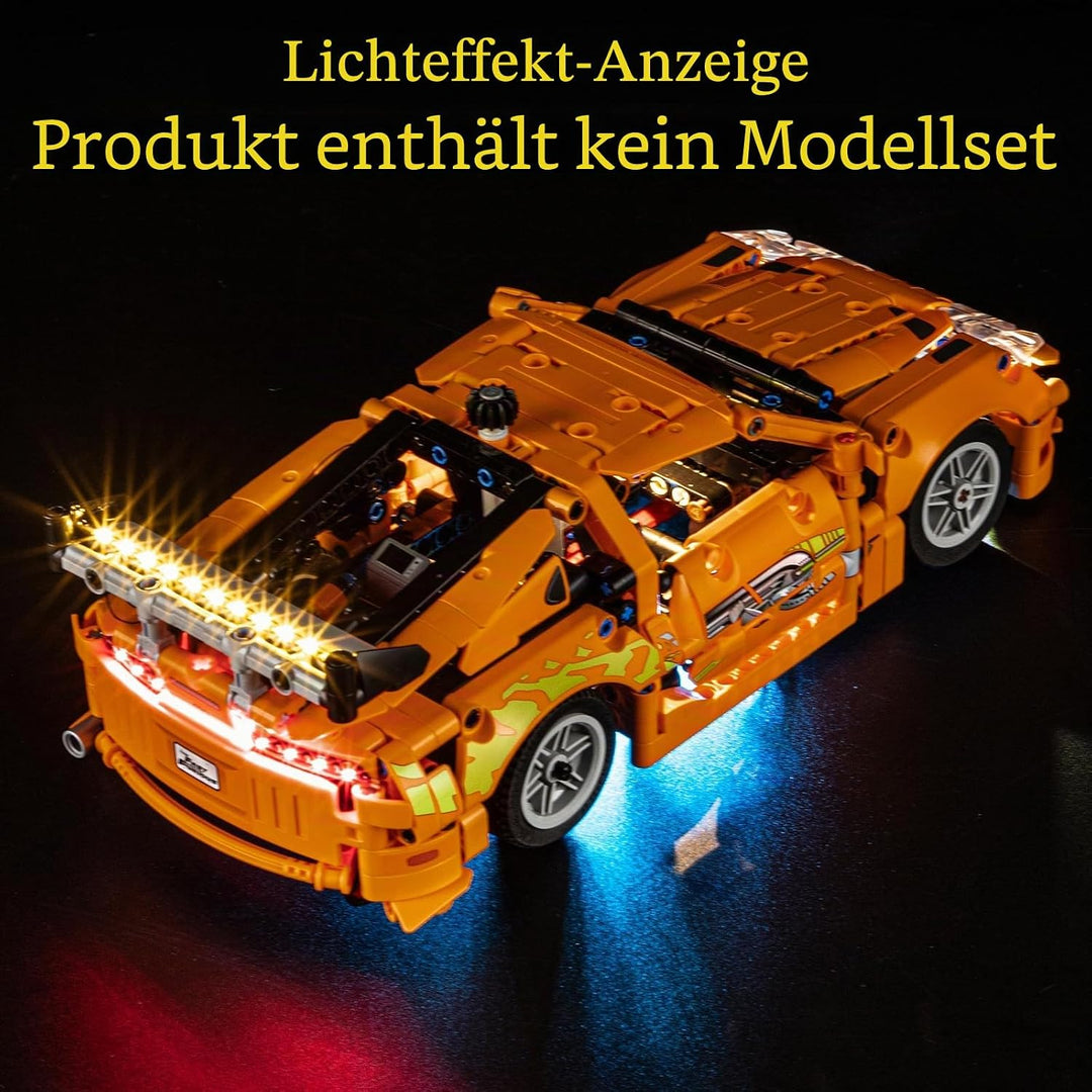 GEAMENT LED Licht-Set Kompatibel mit Lego Fast and Furious Toyota Supra MK4 Technic 42204 Bausteine