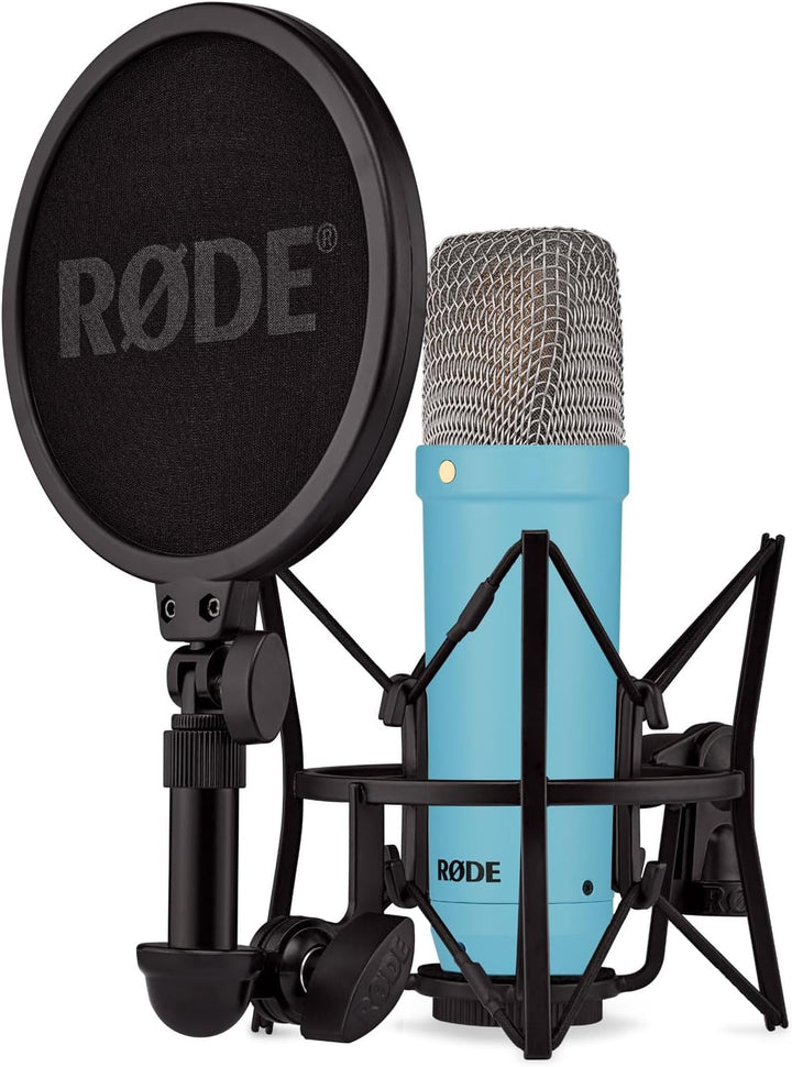 Rode NT1 Signature Blue Studio-Mikrofon Blau + keepdrum MS138 Gelenkarm-Stativ Schwarz blue Mikrofon
