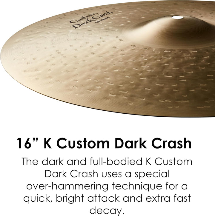 Zildjian K Custom Series - 16" Dark Crash Cymbal 16 Zoll, 16 Zoll