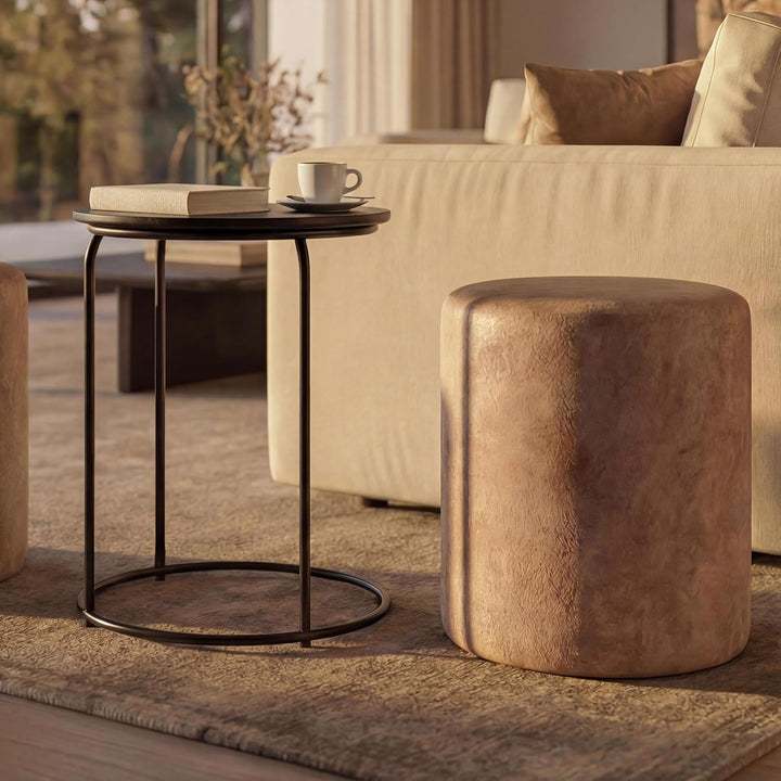 Mendler 2er-Set Sitzhocker und Beistelltisch HWC-K48, Kaffeetisch Tisch Hocker, MVG-Zertifiziert MDF