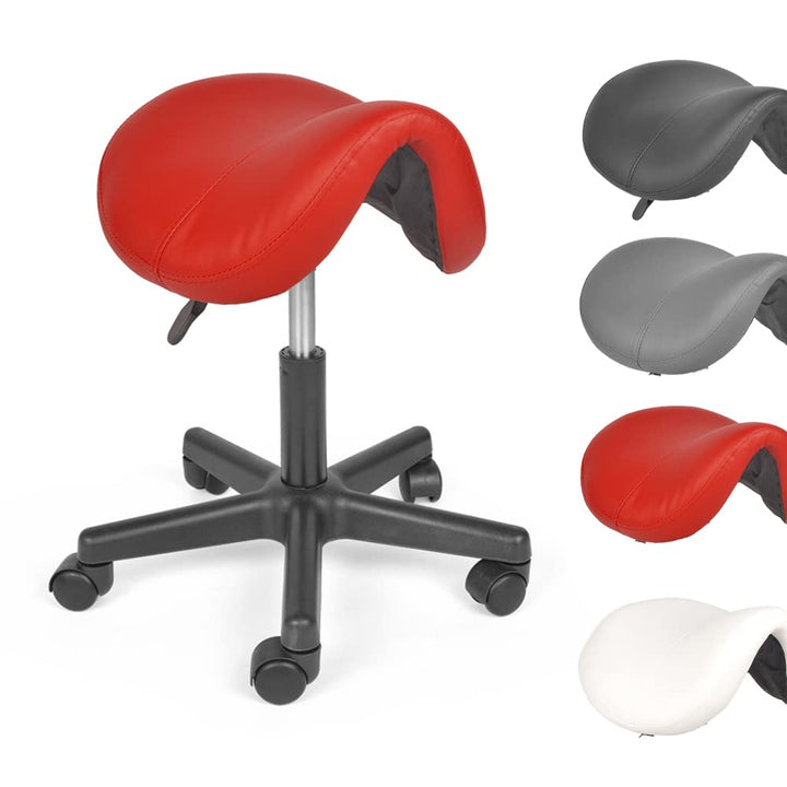 Mingone Sattelhocker Ergonomischer Arbeitshocker Höhenverstellbarer Bürohocker mit Rollen Sattelstuh