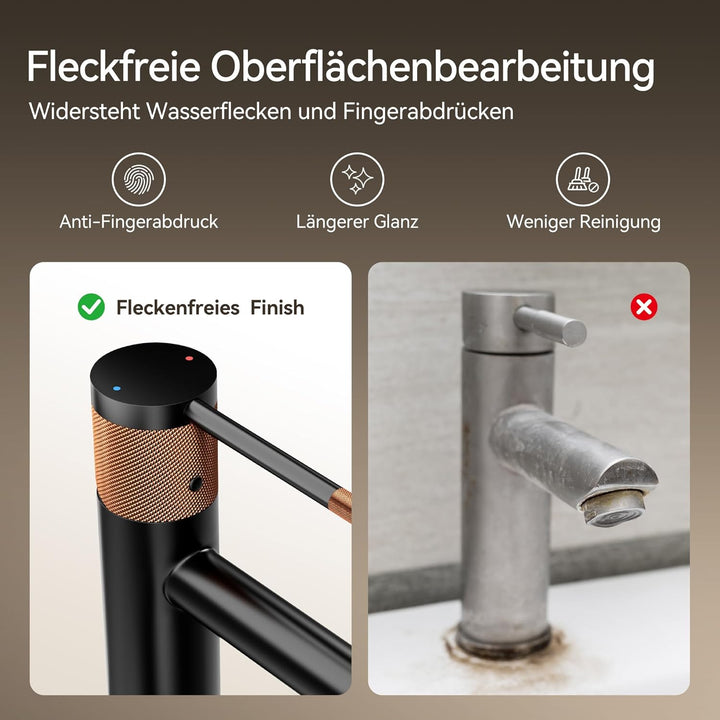 ALPHA HOME Bad Wasserhahn Einhebelmischer Mischbatterie Badarmatur Waschtischarmatur Waschbeckenarma