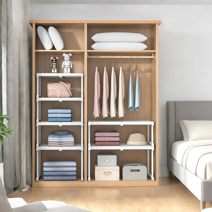 Verstellbare Regale für Schrank, Erweiterbares Einlegeböden Schrankregal, Einlegeböden für Schränke,