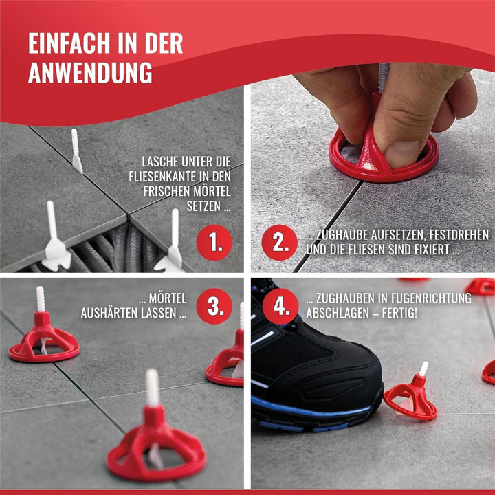 Nivilli SPINNY - 250 Stück Zuglaschen/Fugenbreite 5mm - Materialdicke 8-25mm / Ein technisch hochwer