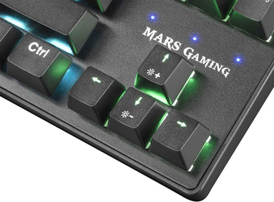 Mars Gaming MKXTKLBES, Ultra-Kompakte Mechanische Tastatur TKL RGB, Handballenauflage, Schalter OUTE