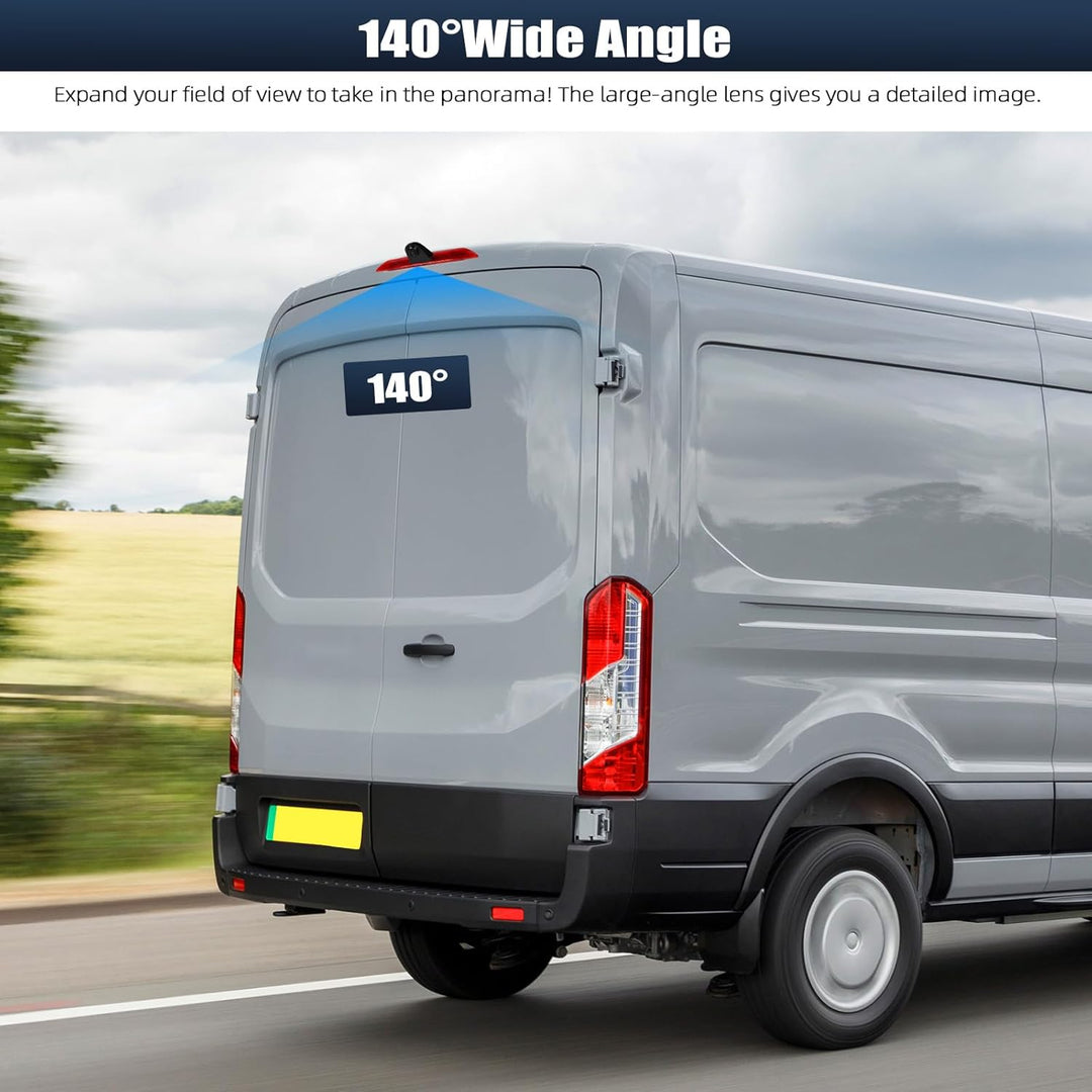CAMECHO 720P HD Rückfahrkamera Ford Transit Van 2015-2020, 140° Weitwinkel, IP67 wasserdicht, Nachts