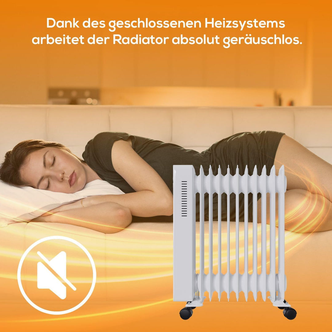 Tronitechnik® Ölradiator TT-OR 311 Elektroheizung Weiss Öl-Heizung Radiator 3 Heizstufen 11 Rippen E