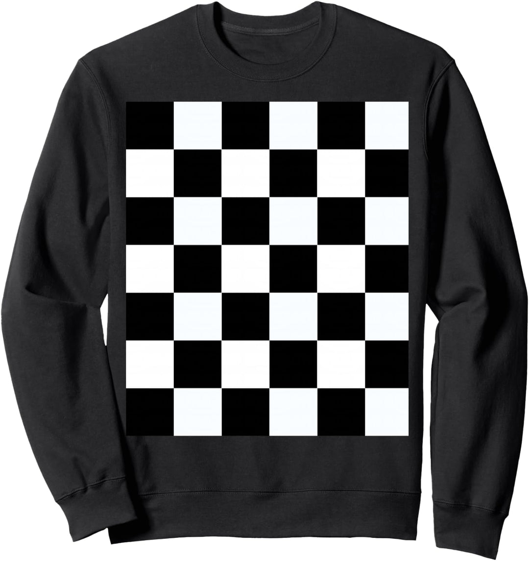 Ska Musik Design kariertes schwarz weisses Schach Muster Sweatshirt