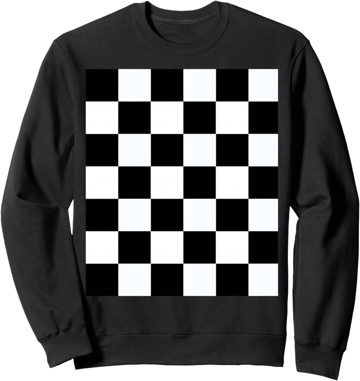 Ska Musik Design kariertes schwarz weisses Schach Muster Sweatshirt