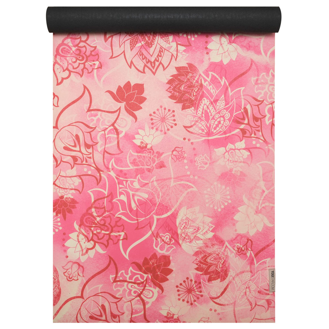 YOGISTAR Yogamatte Yogimat Travel Art Collection 183 x 61 x 0.15 cm Rosa Rot Natürlicher Kautschuk R
