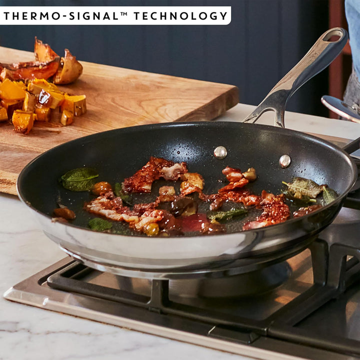Tefal Jamie Oliver Cook' Smart Edelstahl-Wokpfanne 28cm mit Titanium 2X Antihaftversiegelung, E31019