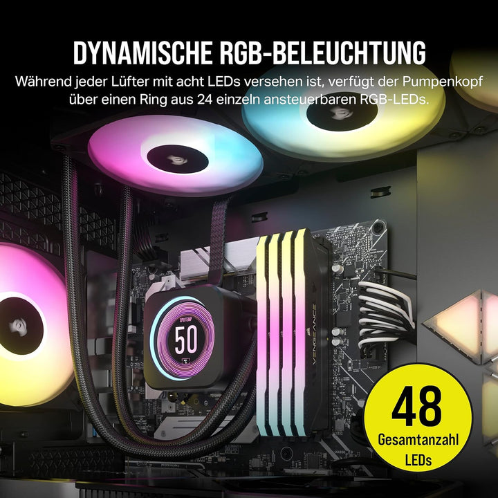 Corsair iCUE H150i Elite LCD XT Flüssig-CPU-Kühler - IPS-LCD-Bildschirm - DREI AF120 RGB -Lüfter - 3