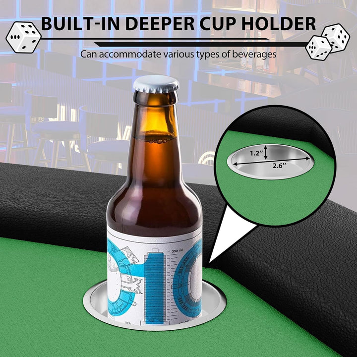 Pokertisch 8 Spieler Klappbar Achteckig Grün Casino Poker Tisch Achteckiger Spieltisch Mit Filzbezug