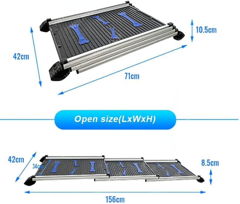 KATSU Tools Hunderampe Auto Klappbar, 70kg/150lbs Tragfähigkeit, 71cm-156cm Aluminiumlegierung Tragb