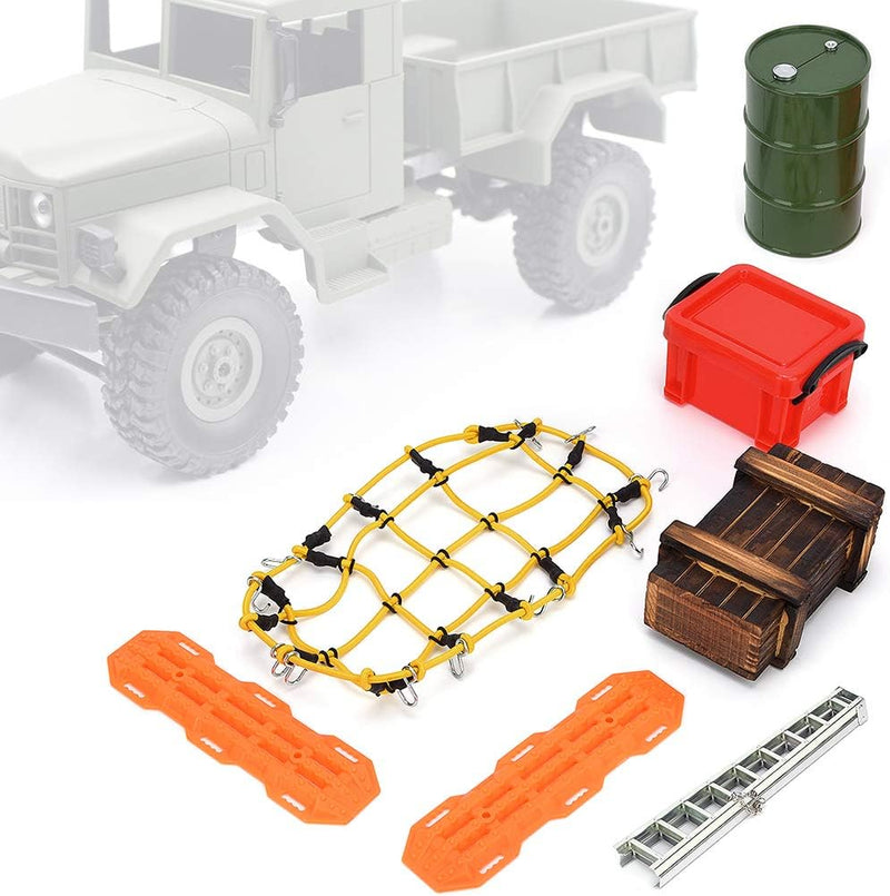 Rc Auto Zubehör Set, 1/10 Elastisches Gepäcknetz Aufbewahrungsbox Leiter Rc Auto Dekorationswerkzeug