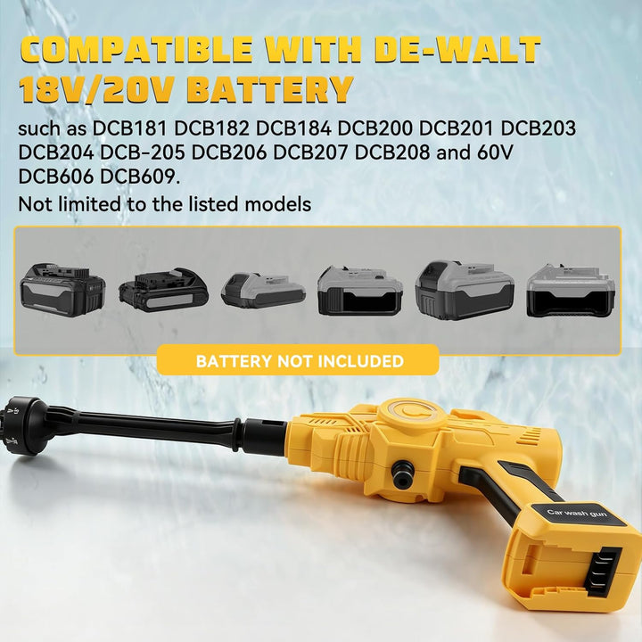 Kabelloser Hochdruckreiniger, kompatibel mit Dewalt 18/20 V, 21000 U/min, 69 Bar, tragbarer Handrein