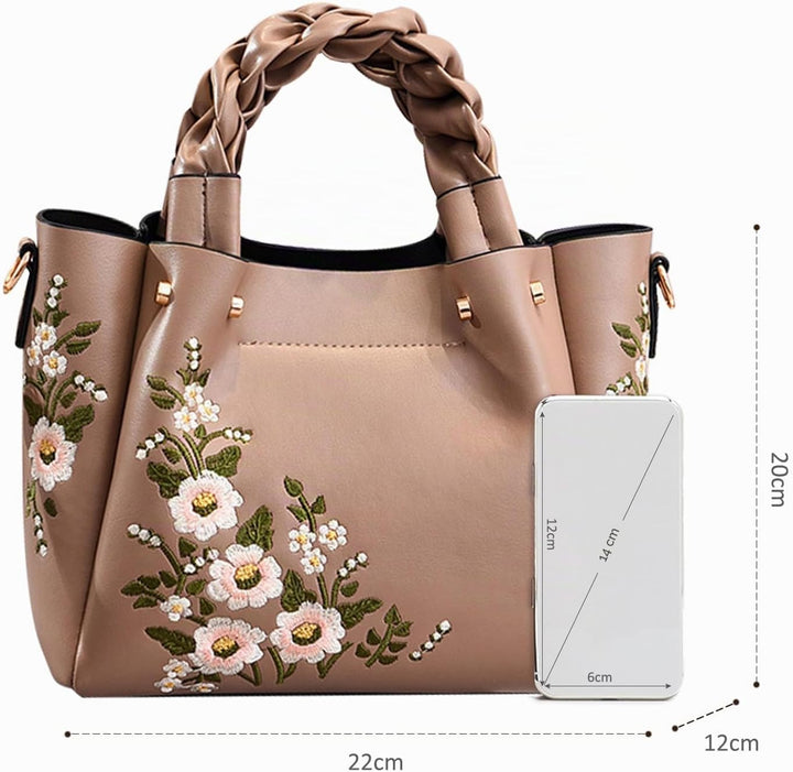 NICOLE &amp; DORIS Elegant Handtasche Damen Shopper Tote PU-Leder Henkeltasche Frauen Schultertasche Bes