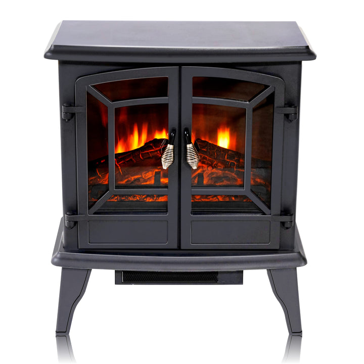 Classic Fire Kaminofen Narvik - Elektrokamin mit Heizung und Kaminfeuer LED - Künstliches Feuer - El